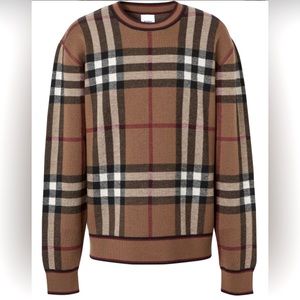 COPY - Burberry Men’s - Check Motiv Brown Sweater